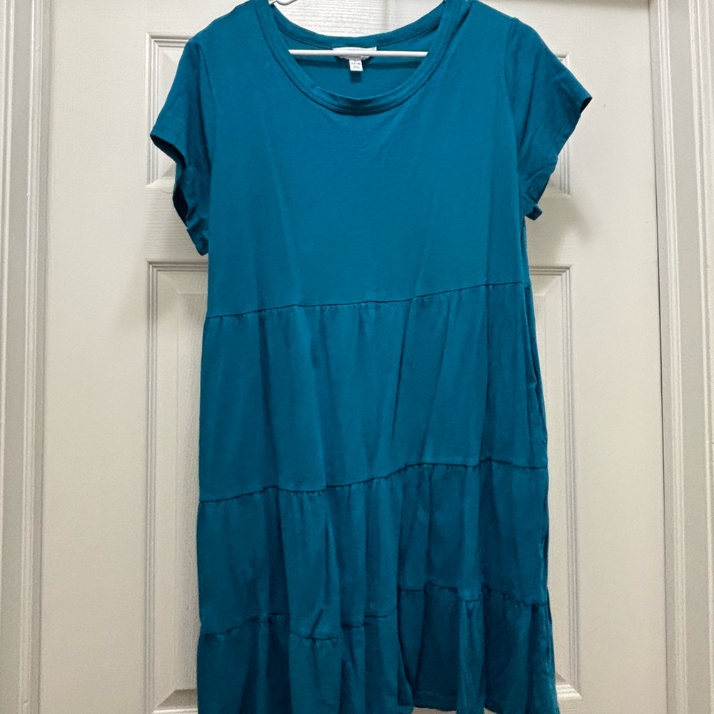 Time and Tru Teal Crewneck Short Sleeve Top